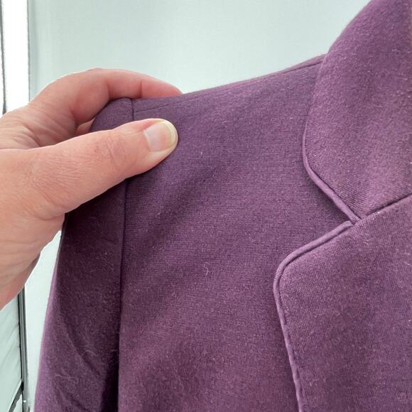 The Limited Purple Plum Ribbon Trim Classic Career Jacket Blazer S - Picture 8 of 12